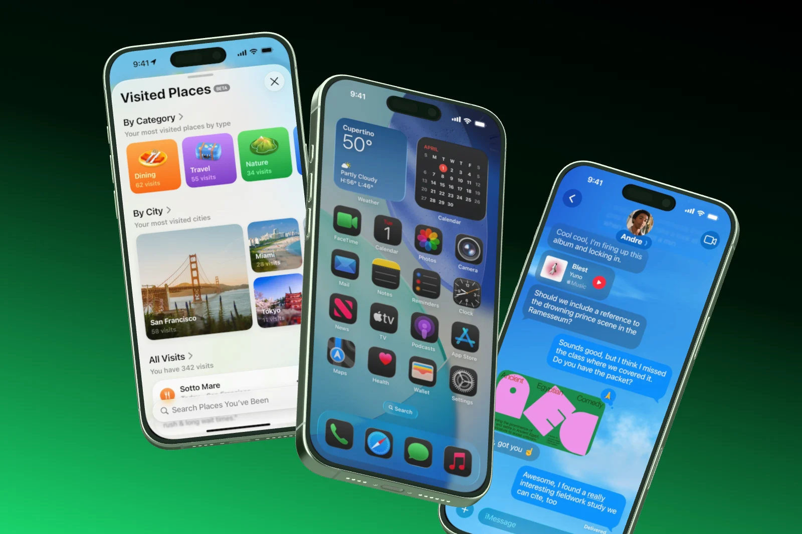 Mockup template with 3 × iPhone 16 Pro Max