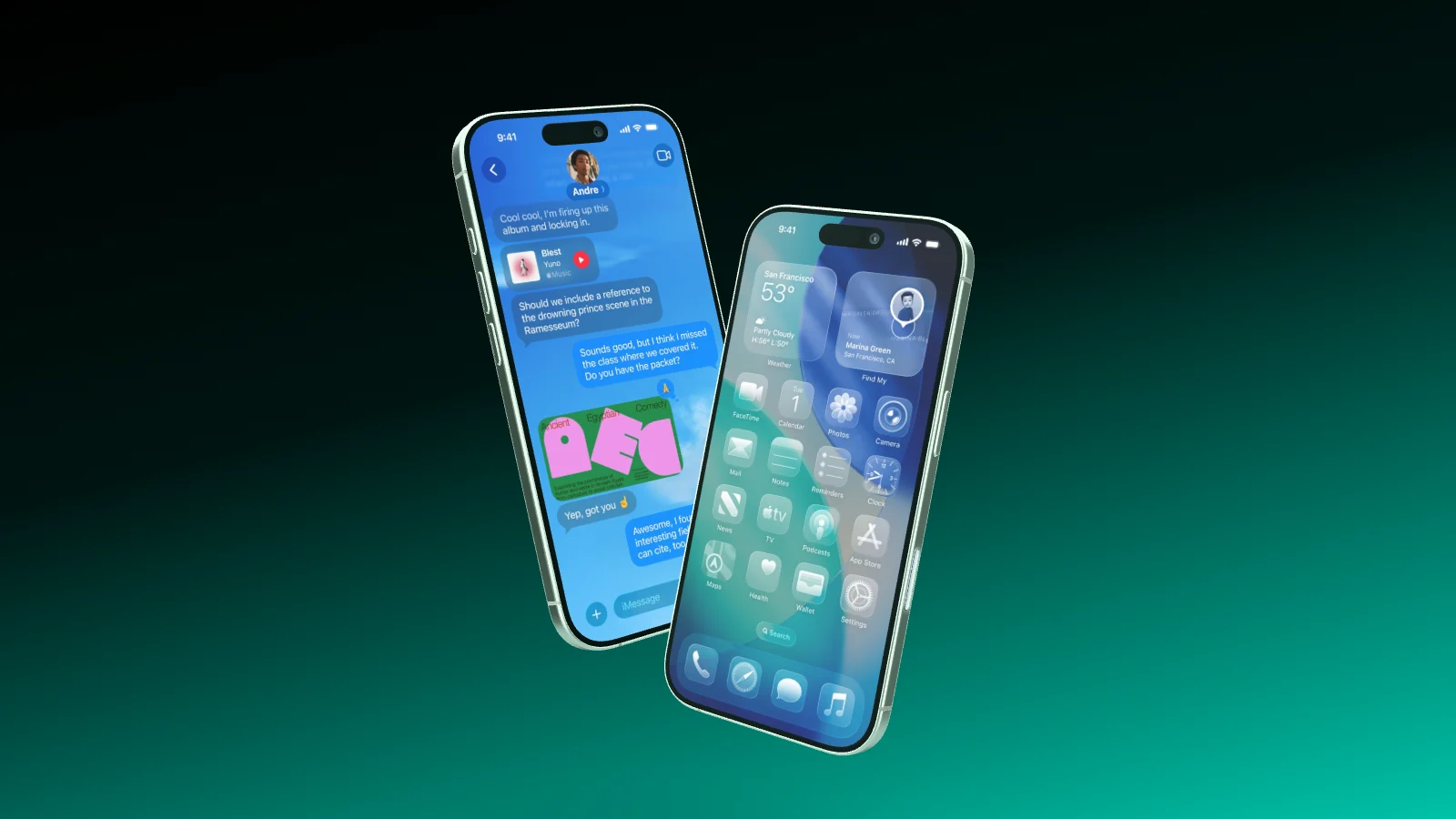 Mockup template with 2 × iPhone 17