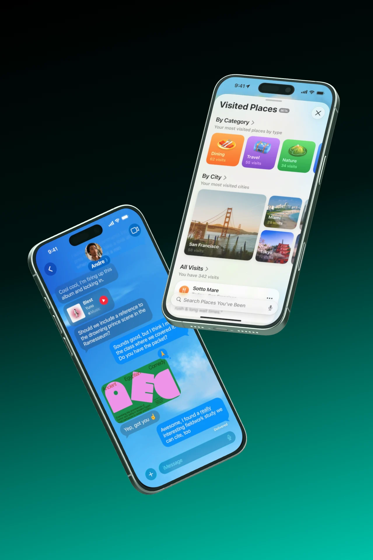 Mockup template with 2 × iPhone 16 Pro Max