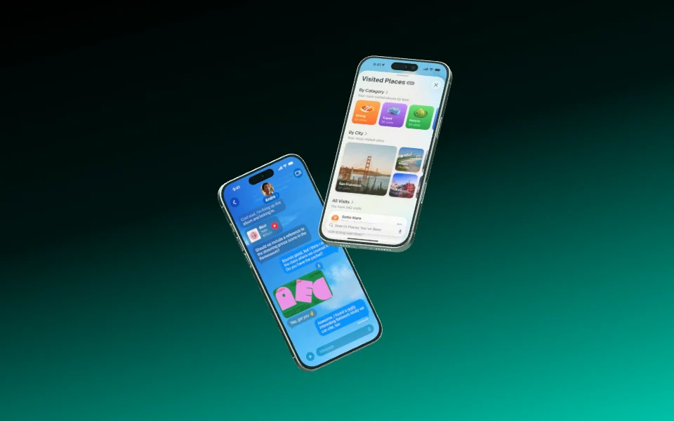 Mockup template with 2 × iPhone 16 Pro Max