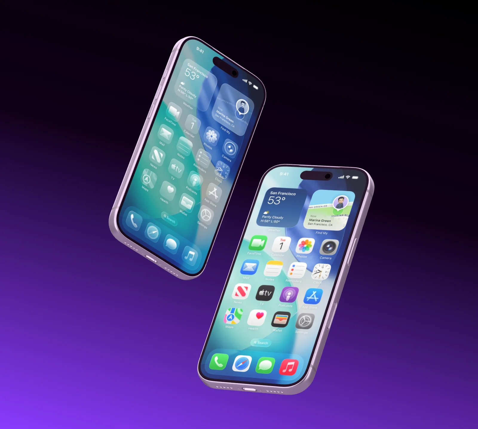 Mockup template with 2 × iPhone 17 Pro