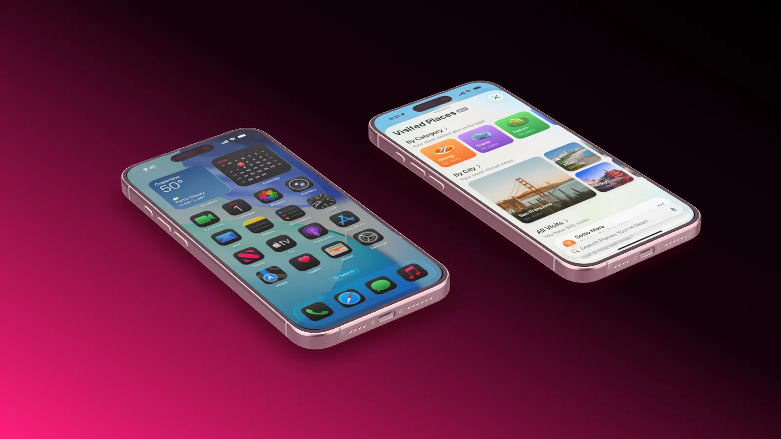 Mockup template with 2 × iPhone 16 Pro Max
