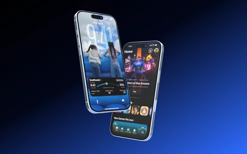 Mockup template with 2 × iPhone 17