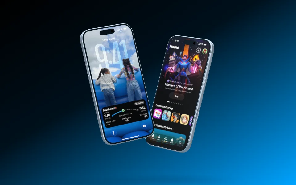 Mockup template with 2 × iPhone 17 Pro