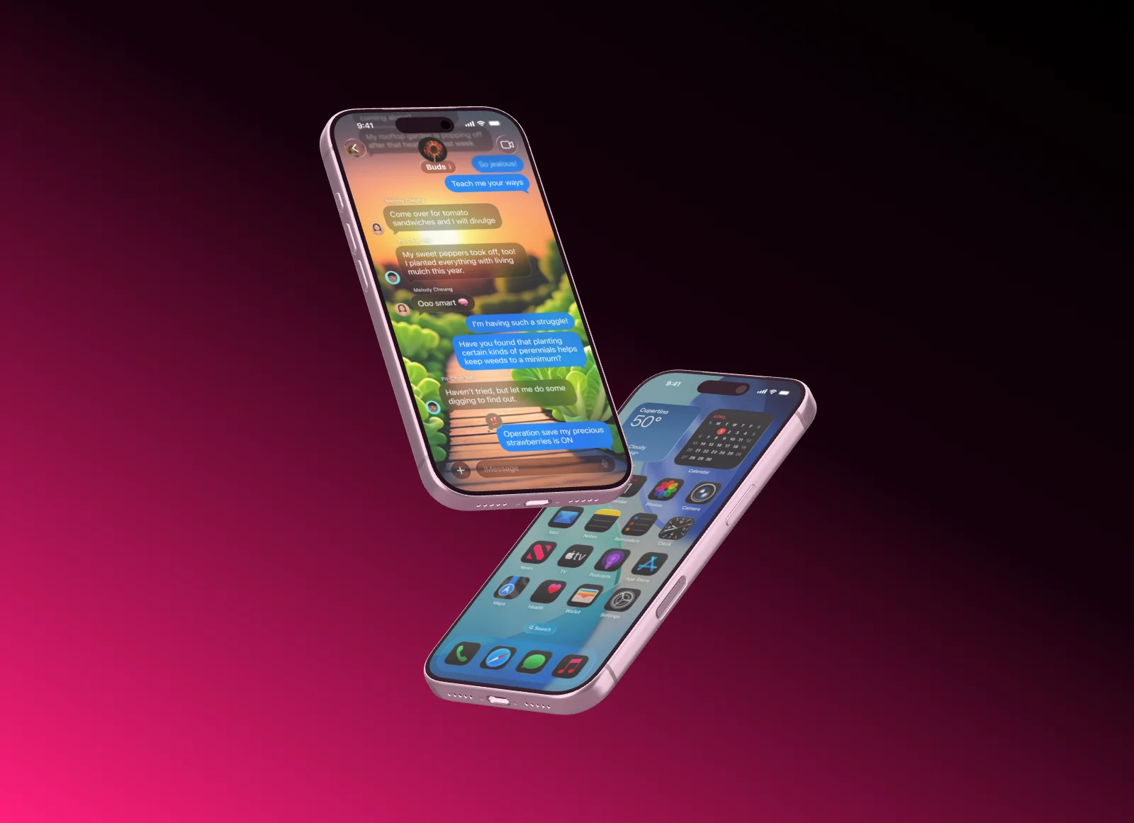 Mockup template with 2 × iPhone 17 Pro