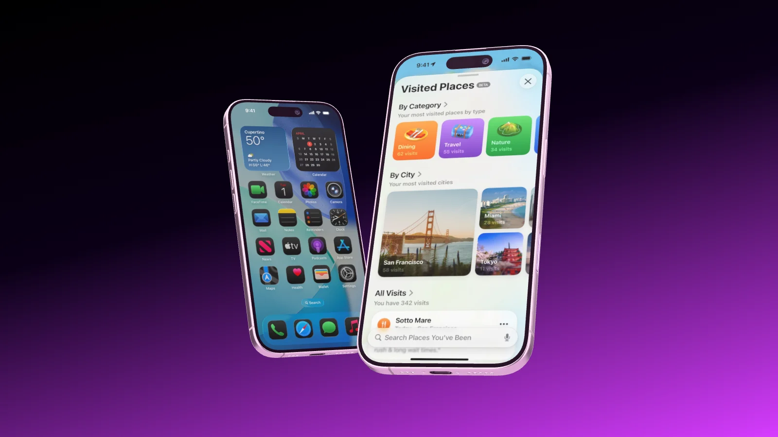 Mockup template with 2 × iPhone 17