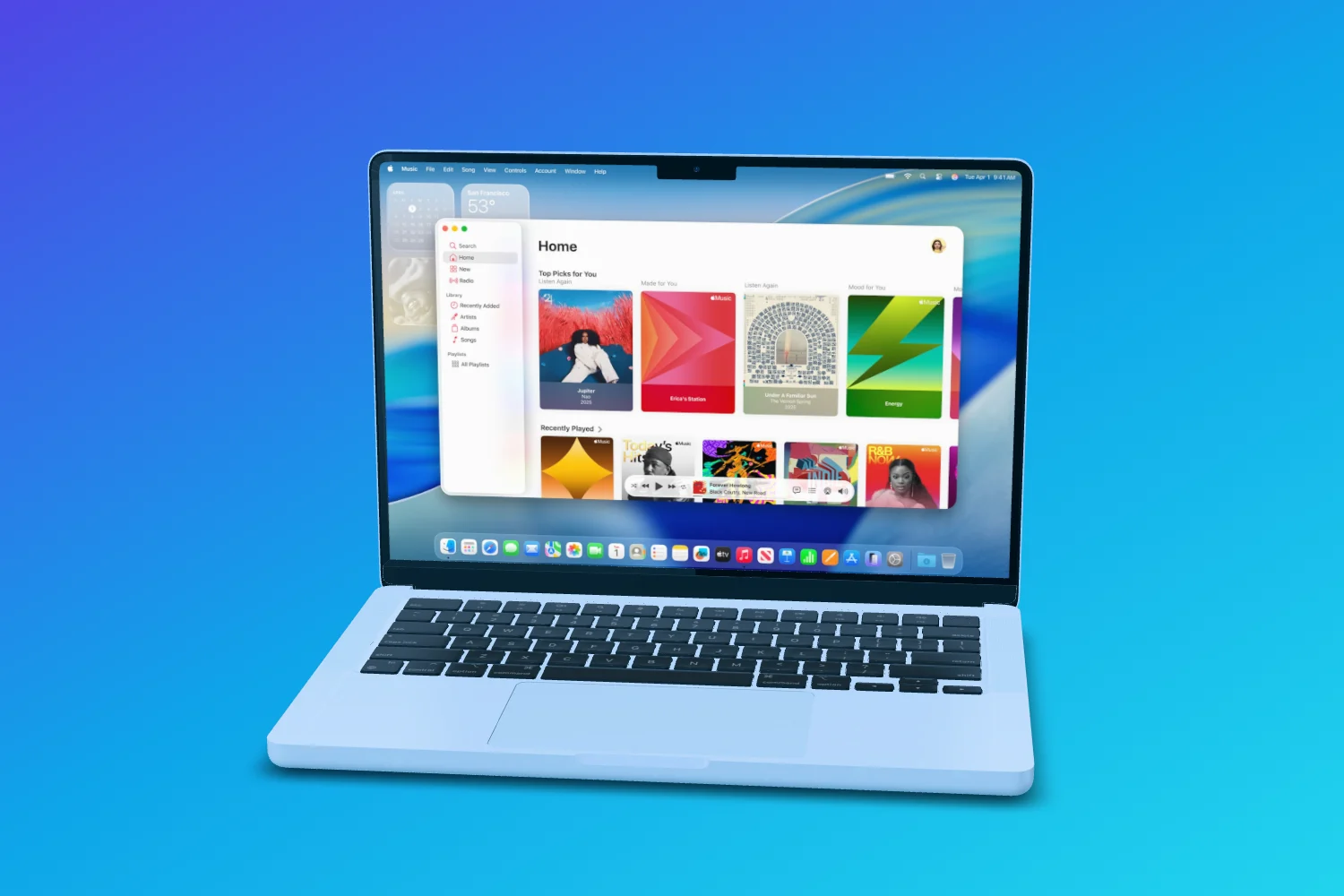 A MacBook with a website on its display, the camera moving across it