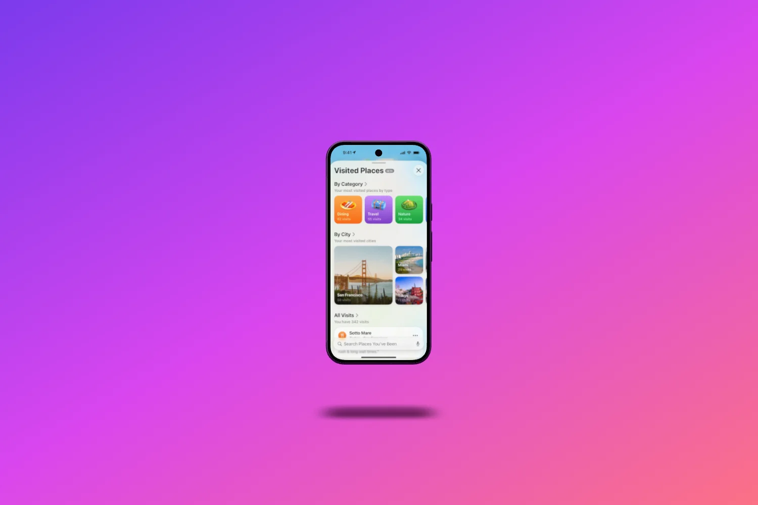 A Pixel phone on a pink stage, turning like a phone held in a hand