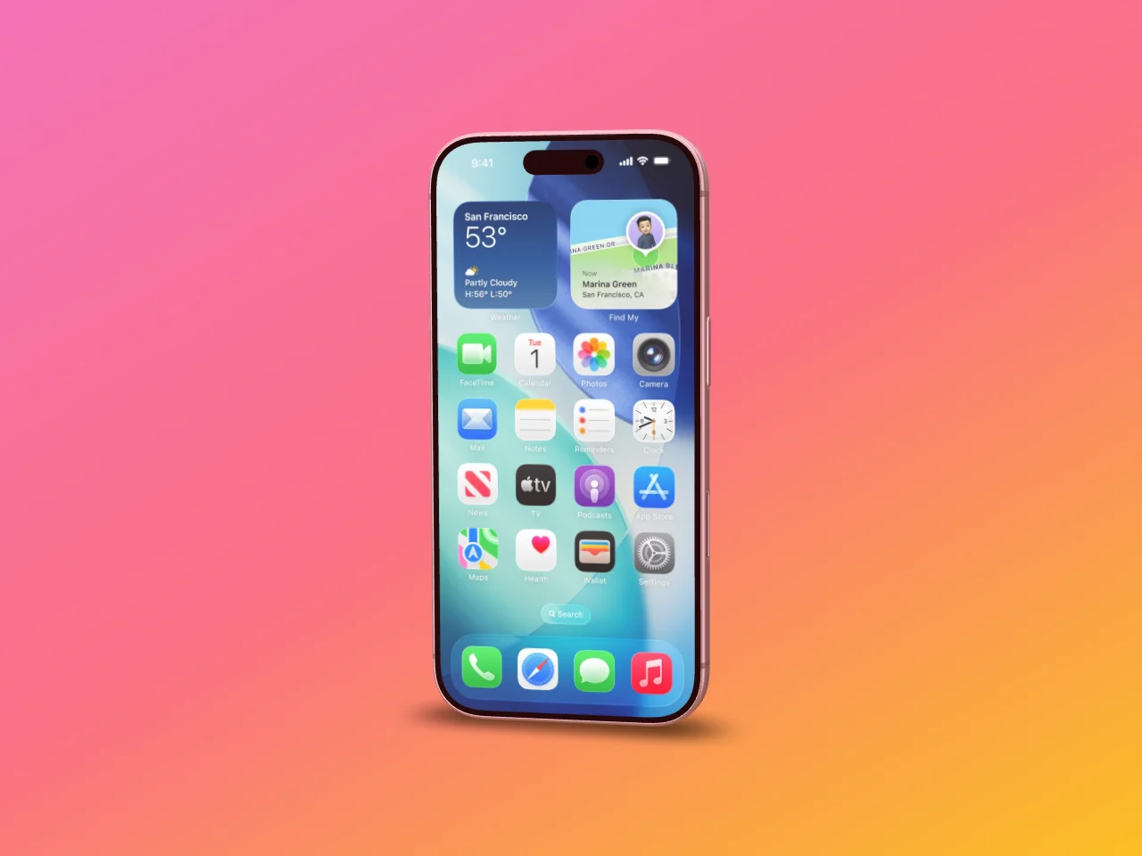The same phone with the screen on its display